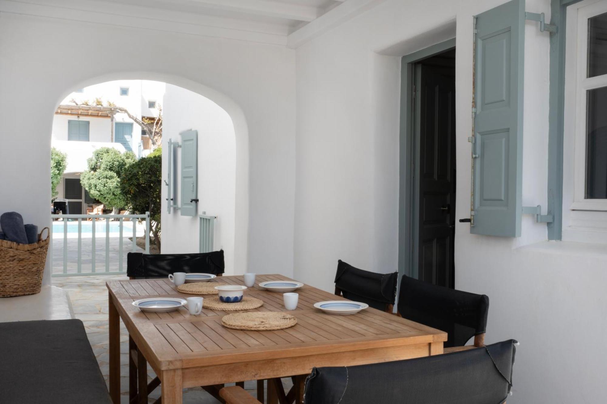 Mykonian Style W Shared Pool Houses & Nighttime Security Guard Ornos  Bagian luar foto