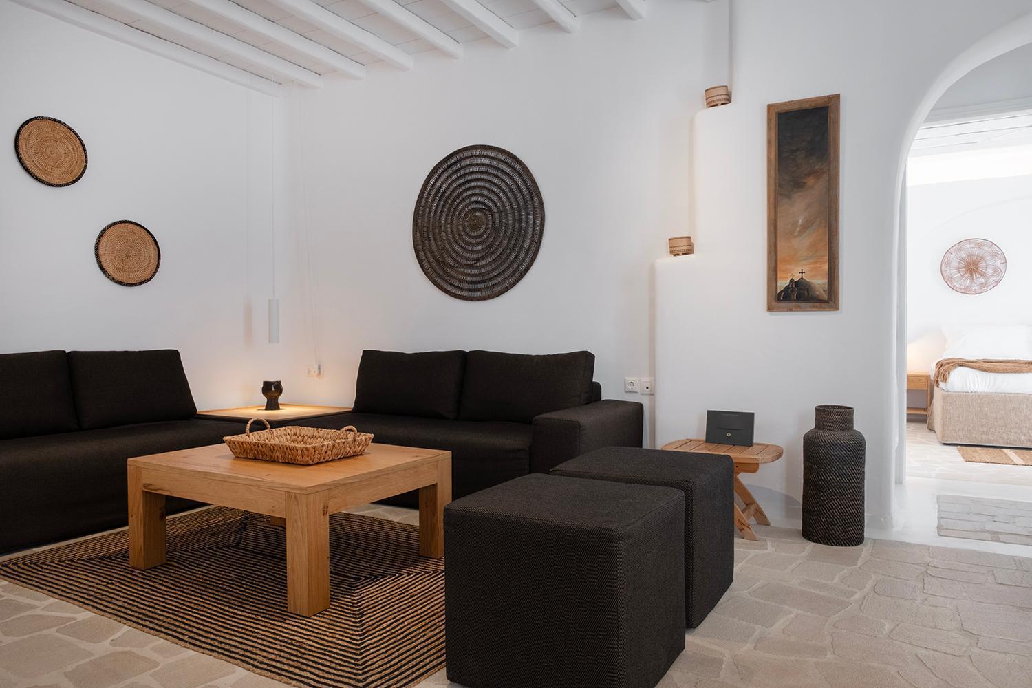 Mykonian Style W Shared Pool Houses & Nighttime Security Guard Ornos  Bagian luar foto