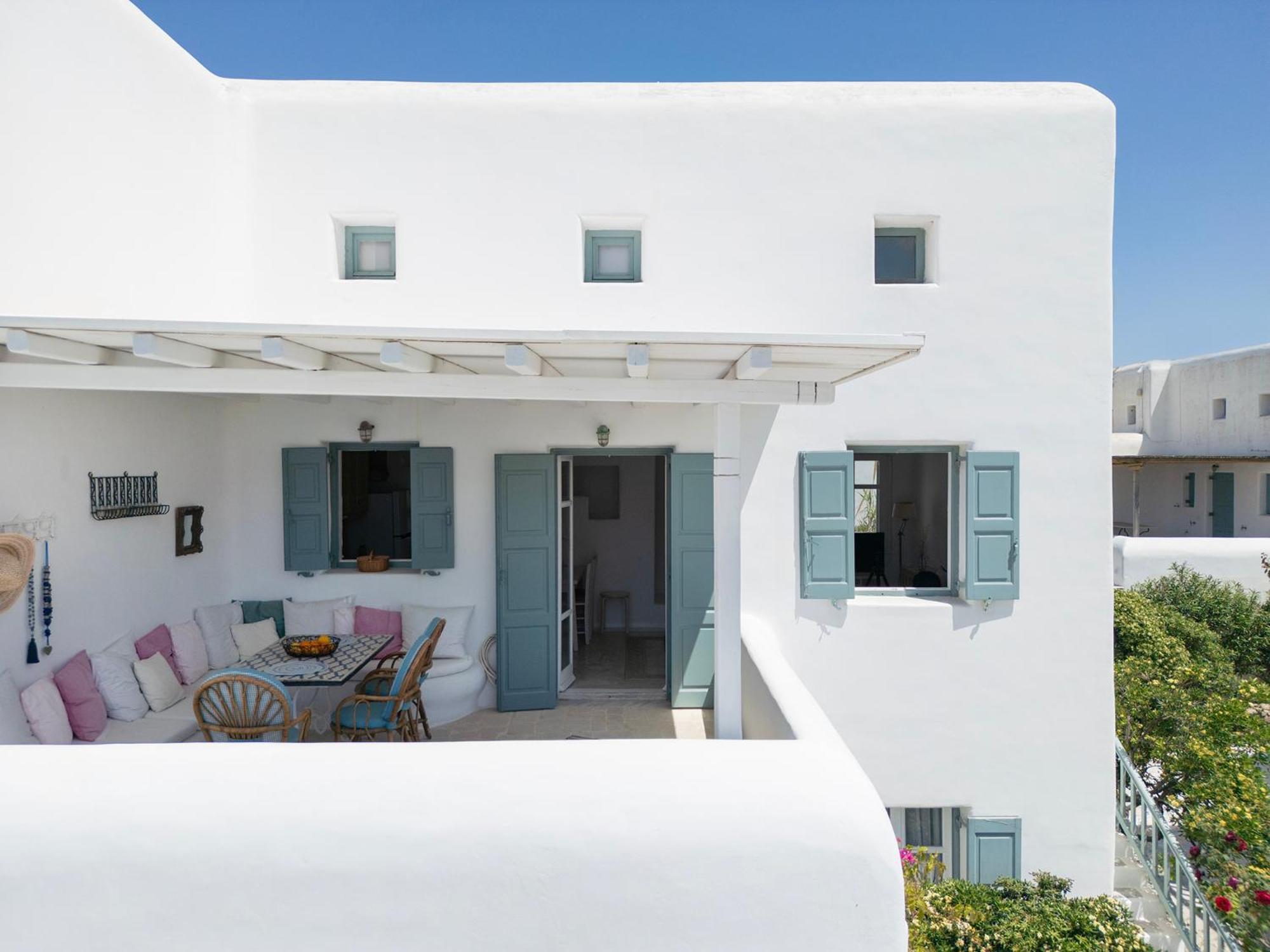 Mykonian Style W Shared Pool Houses & Nighttime Security Guard Ornos  Bagian luar foto