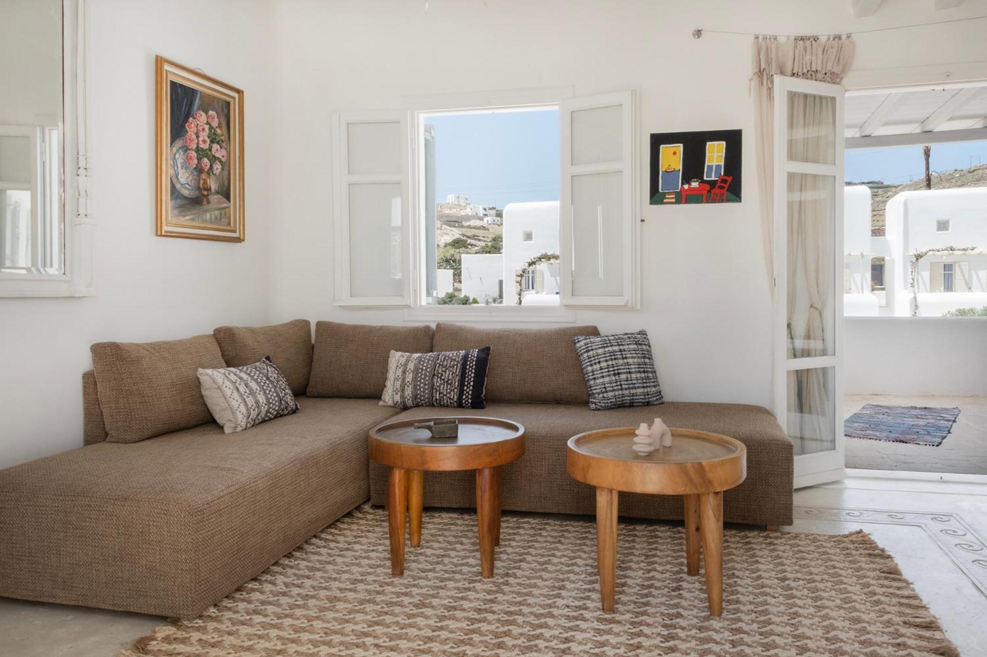 Mykonian Style W Shared Pool Houses & Nighttime Security Guard Ornos  Bagian luar foto